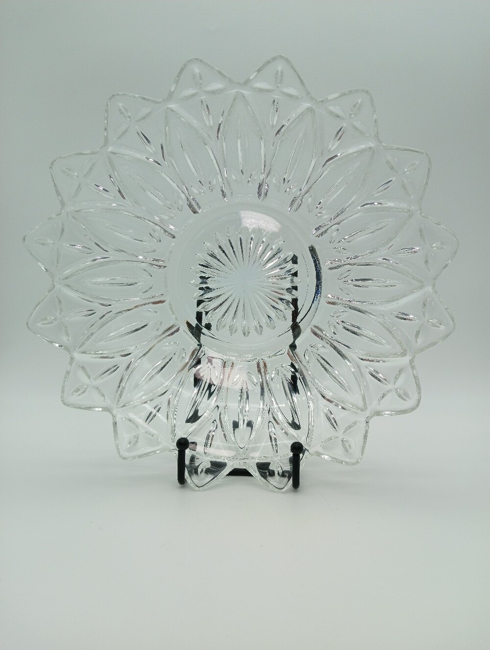 Vintage Federal Glass Serving Plate "Petal" Pattern